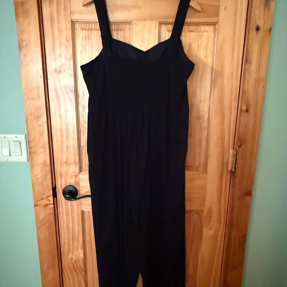 Old Navy Black Linen Jumpsuit with Front Buttons - Picture 2 of 3